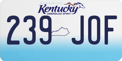 KY license plate 239JOF