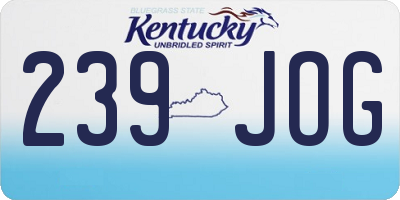 KY license plate 239JOG