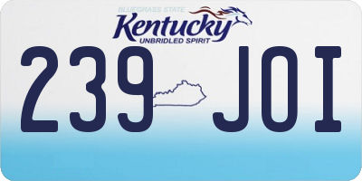 KY license plate 239JOI