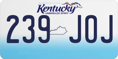KY license plate 239JOJ