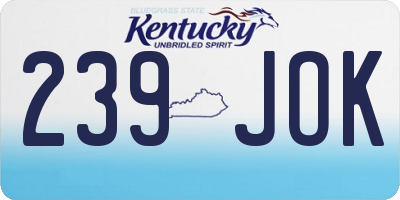 KY license plate 239JOK