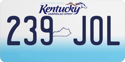 KY license plate 239JOL