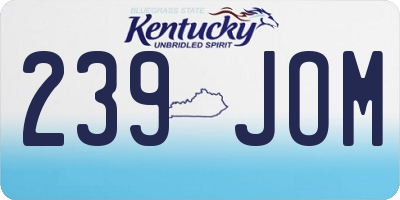 KY license plate 239JOM