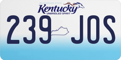 KY license plate 239JOS