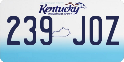 KY license plate 239JOZ