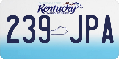 KY license plate 239JPA