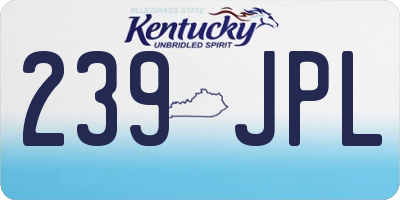 KY license plate 239JPL