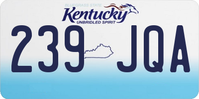 KY license plate 239JQA
