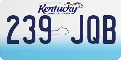 KY license plate 239JQB