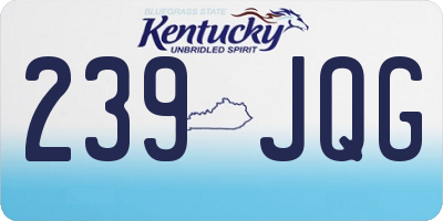 KY license plate 239JQG