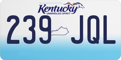 KY license plate 239JQL