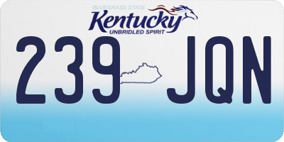 KY license plate 239JQN