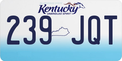 KY license plate 239JQT