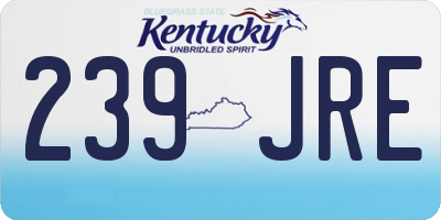 KY license plate 239JRE