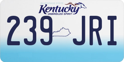 KY license plate 239JRI