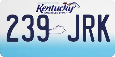 KY license plate 239JRK