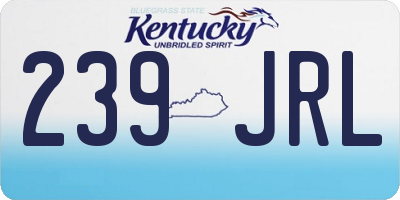 KY license plate 239JRL