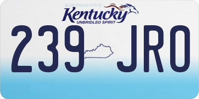 KY license plate 239JRO