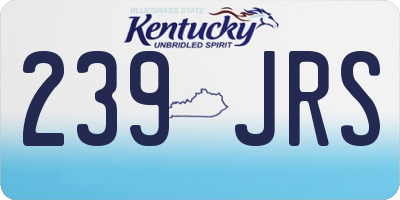 KY license plate 239JRS