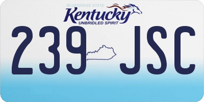 KY license plate 239JSC