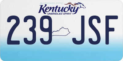 KY license plate 239JSF