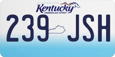 KY license plate 239JSH