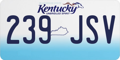 KY license plate 239JSV