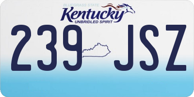 KY license plate 239JSZ