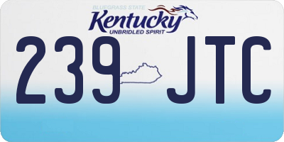 KY license plate 239JTC