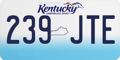 KY license plate 239JTE