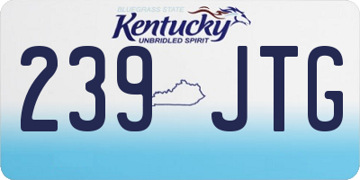 KY license plate 239JTG