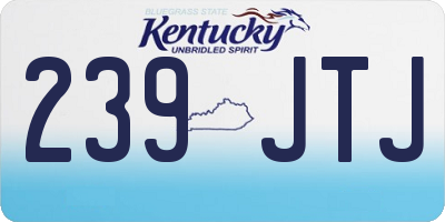 KY license plate 239JTJ