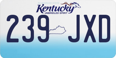 KY license plate 239JXD