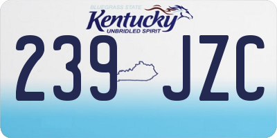 KY license plate 239JZC