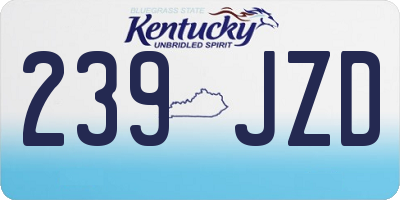KY license plate 239JZD