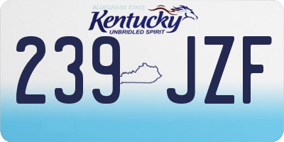 KY license plate 239JZF