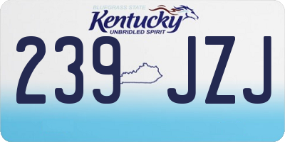 KY license plate 239JZJ