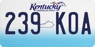 KY license plate 239KOA