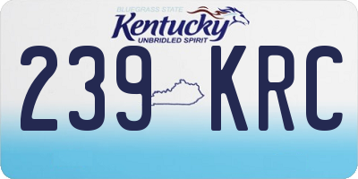 KY license plate 239KRC