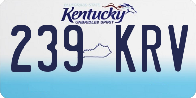 KY license plate 239KRV