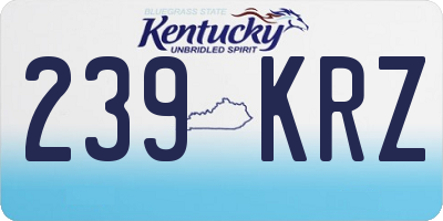 KY license plate 239KRZ