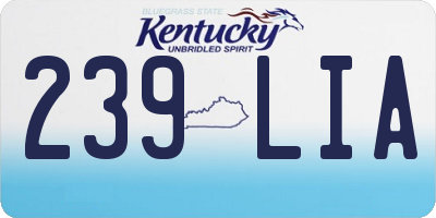 KY license plate 239LIA