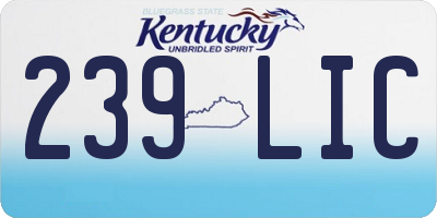 KY license plate 239LIC
