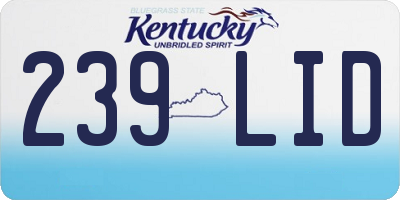 KY license plate 239LID
