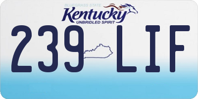 KY license plate 239LIF