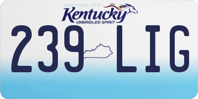 KY license plate 239LIG