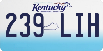 KY license plate 239LIH