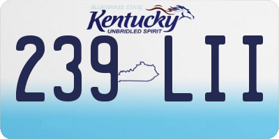 KY license plate 239LII