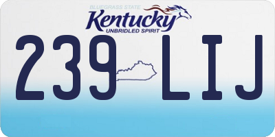 KY license plate 239LIJ