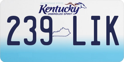 KY license plate 239LIK